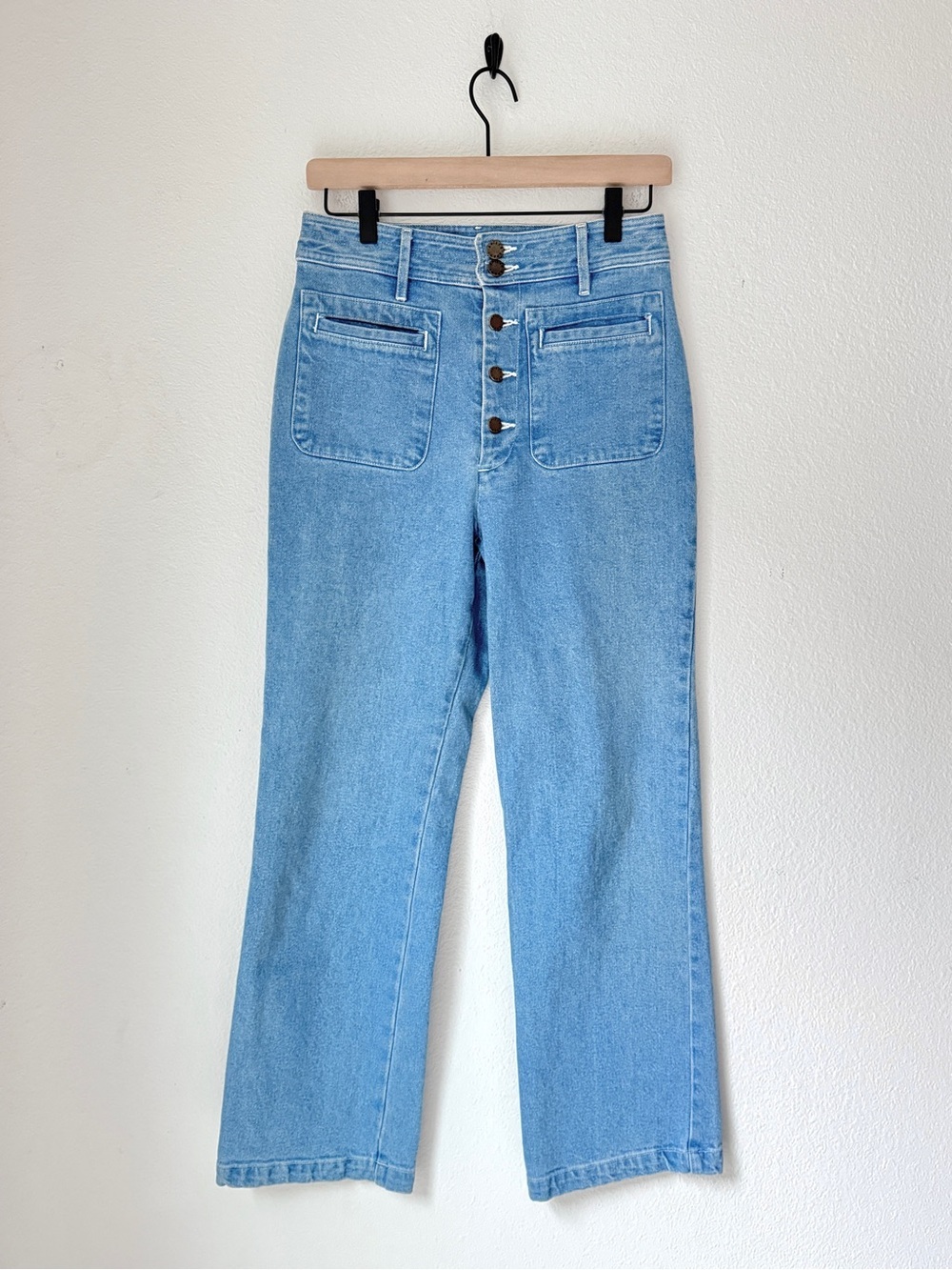 Apiece Apart Marston Jeans in Light Wash - 2 - EUC - High waisted button fly - Picture 2 of 9